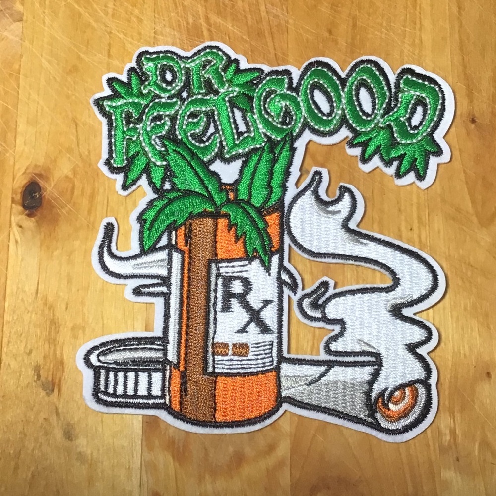 Dr Feelgood medical marijuana iron on patch
